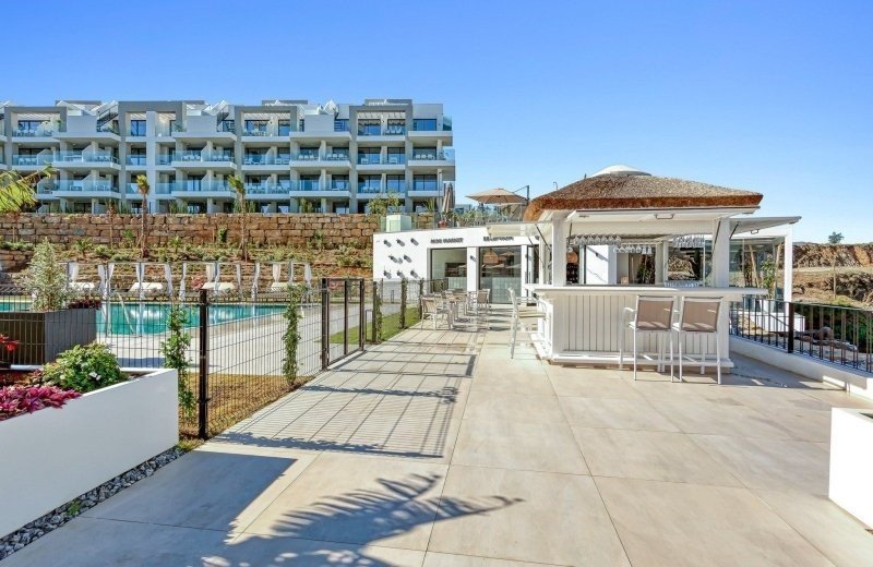 Cocktail bar at long rental spain resort