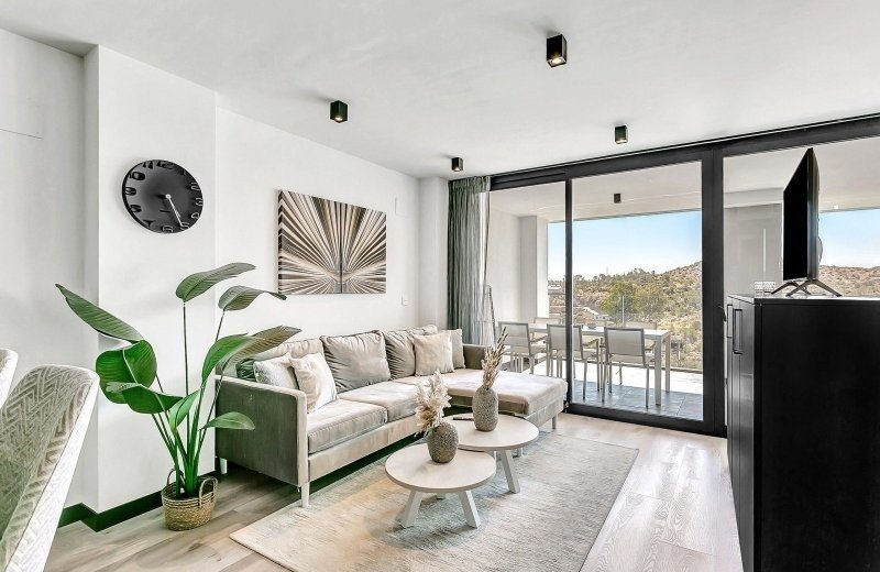 Living room long rental apartment in spain